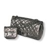 🍒CHANEL2.55鐵灰色小牛皮皮泛帶金屬光澤 +迷你掛包(2F1330001)-0