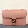 Gucci 雙G logo Marmont 裸粉銀扣斜背包-5