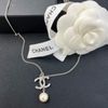 Chanel  麻花造型水鑽珍珠項鍊-0