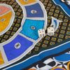 【巴黎站二手名牌專賣店】*全新現貨*HERMES 愛馬仕 真品*藍底棋盤骰子絲巾90X90-1