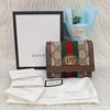 GUCCI 523174 Ophidia GG 老花字紋PU綠紅綠 短夾-0