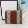 GUCCI 523174 Ophidia GG 老花字紋PU綠紅綠 短夾-1