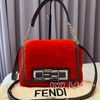 FENDI 肩背包 Pochette 手提包 Baguette紅色羔羊小牛皮BAGUETTE 8BR757斜背包二手精品-0
