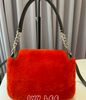 FENDI 肩背包 Pochette 手提包 Baguette紅色羔羊小牛皮BAGUETTE 8BR757斜背包二手精品-1