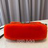 FENDI 肩背包 Pochette 手提包 Baguette紅色羔羊小牛皮BAGUETTE 8BR757斜背包二手精品-3