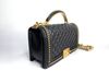 Chanel 香奈兒 黑牛皮菱格金釦皮穿鍊 Handle 25-1