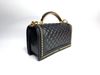Chanel 香奈兒 黑牛皮菱格金釦皮穿鍊 Handle 25-3