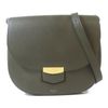 CELINE 牛皮皮革Shoulder Bag金扣肩背袋深綠色-0