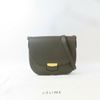 CELINE 牛皮皮革Shoulder Bag金扣肩背袋深綠色-9