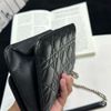 Dior woc黑銀格菱紋斜跨包-4