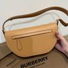 BURBERRY 半月包 Olympia 小牛皮翻蓋斜背包(沙色)-9
