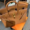 Hermes birkin 25金棕金釦-6