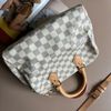 ::LOUIS VUITTON:: LV Damier 白棋盤格 SPEEDY 25 背帶款-1