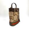 Gucci 咖帆布大G Logo手提斜背水桶包-1