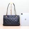 CHANEL(香奈兒) Timeless Tote 托特 中號 33 黑色 荔枝 18開 金扣-2