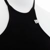 1017 ALYX 9SM black ribbed silver S plate halter midi bodycon dress XS-1