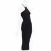 1017 ALYX 9SM black ribbed silver S plate halter midi bodycon dress XS-2