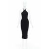 1017 ALYX 9SM black ribbed silver S plate halter midi bodycon dress XS-8