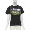 LOUIS VUITTON Volleyball Space graphic chain trimmed black cotton tshirt XS-0