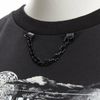 LOUIS VUITTON Volleyball Space graphic chain trimmed black cotton tshirt XS-1