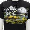 LOUIS VUITTON Volleyball Space graphic chain trimmed black cotton tshirt XS-6