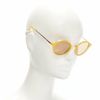 LOEWE SLW450 48 23 L03X yellow round frame brown tint sunglasses-2