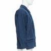 YOHJI YAMAMOTO Y's blue wool cotton blend minimal zip bomber jacket-3