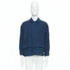 YOHJI YAMAMOTO Y's blue wool cotton blend minimal zip bomber jacket-8