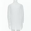 YOHJI YAMAMOTO Y's white silky drape crop sleeve shirt M-4