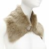 new SIMONE ROCHA brown genuine fur leather clear bead embellished collar-0