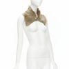 new SIMONE ROCHA brown genuine fur leather clear bead embellished collar-2