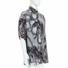 YOHJI YAMAMOTO 100% silk grey beige abstract print relaxed shirt JP2 M-2
