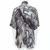 YOHJI YAMAMOTO 100% silk grey beige abstract print relaxed shirt JP2 M-4