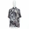 YOHJI YAMAMOTO 100% silk grey beige abstract print relaxed shirt JP2 M-8