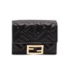 【FENDI 芬迪】Micro Trifold Baguette 微型 三摺疊 納帕皮革 卡夾 短夾 皮夾 黑色 8M0395-0