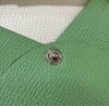 HERMES BASTIA EPSOM 雙色 酪梨綠奶油白牛皮 馬蹄壓印 方型錢包 零錢包 硬幣包 零錢袋-13