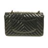 CHANEL 漆皮皮革Classic 25銀扣鏈帶肩背袋灰藍色-1