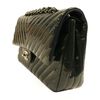 CHANEL 漆皮皮革Classic 25銀扣鏈帶肩背袋灰藍色-2