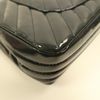 CHANEL 漆皮皮革Classic 25銀扣鏈帶肩背袋灰藍色-14