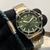 ARMANI手錶,編號AR00043,44mm綠金圓形精鋼錶殼,墨綠色中三針顯示, 運動, 水鬼錶面,金銀相間精鋼錶帶款-6