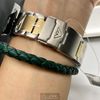 ARMANI手錶,編號AR00043,44mm綠金圓形精鋼錶殼,墨綠色中三針顯示, 運動, 水鬼錶面,金銀相間精鋼錶帶款-7