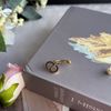 Dior Petit CD 水晶標誌及珍珠不對稱針式耳環(金色/白色)-2