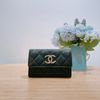 TW4099 Chanel 香奈兒大CCLogo 翻蓋卡包Cardholder Caviar黑金-0