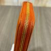Prada橘色牛皮金logo拉鍊長夾 零錢皮夾-8