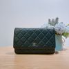 TW4166 Chanel香奈兒 經典鏈條翻蓋包菱格羊皮黑色銀扣 Wallet On Chain Black-0