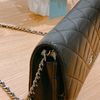 TW4166 Chanel香奈兒 經典鏈條翻蓋包菱格羊皮黑色銀扣 Wallet On Chain Black-7
