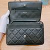 TW4166 Chanel香奈兒 經典鏈條翻蓋包菱格羊皮黑色銀扣 Wallet On Chain Black-10