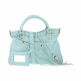 Balenciaga 粉藍色小機車包
