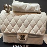 CHANEL 經典11.12口蓋包 全新粒紋牛皮