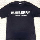 BURBERRY 標誌棉質 T 卹黑色 XS 標準款
